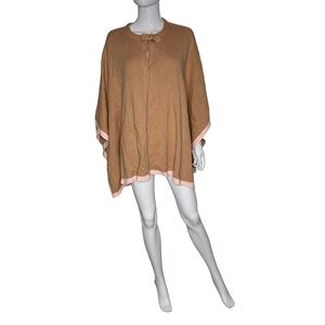 CHLOÉ Kids Stone Cotton And Wool Cape With Buckle Sz 12